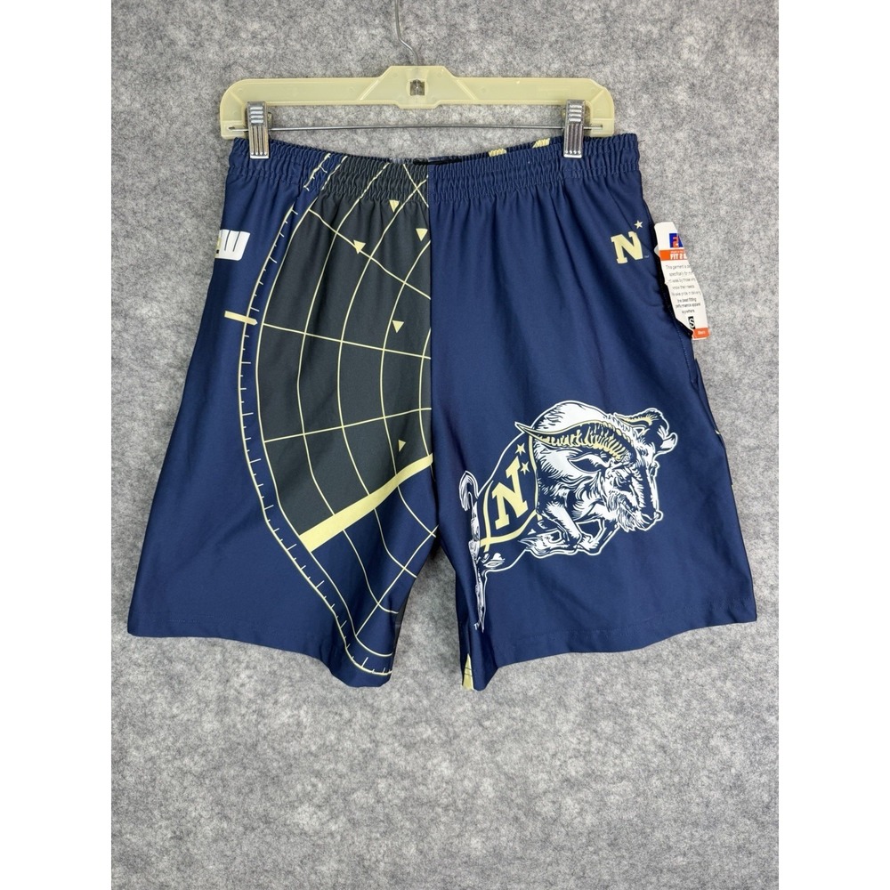 Vintage Navy Midshipmen Shorts Mens Small 90s Casual NCAA Military Football Blue